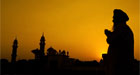 Silhouete-Of-A-Man-Praying,-Amritsar, India