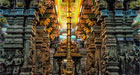 Architectural-beauty-inside-the-temple,-Madurai,-India